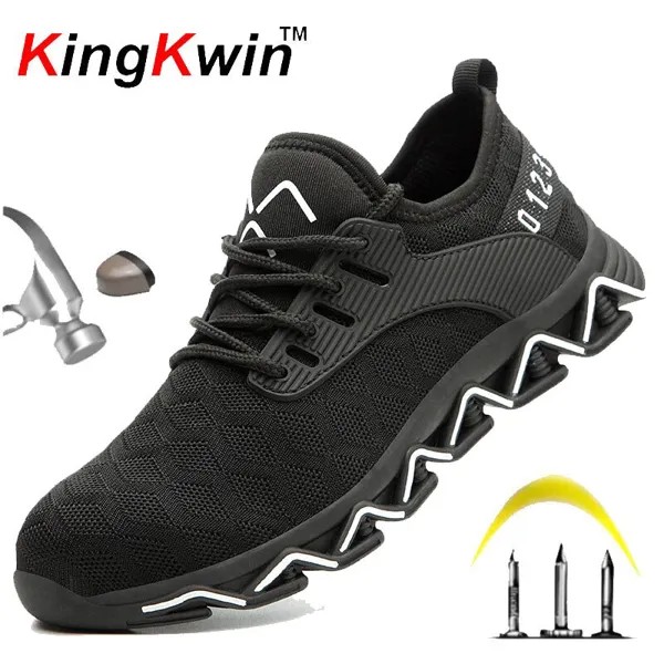 Защитная обувь для мужчин, женщин, мужчин, легкие кроссовки со стальным носком, рабочая обувь, дышащие промышленные кроссовки