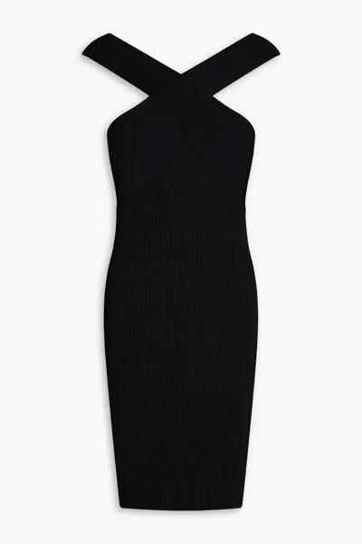 Мини-платье ребристой вязки Autumn Cashmere, черный