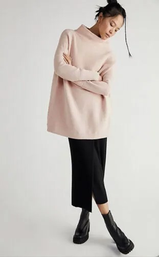 Свитер-туника в рубчик Free People с напуском и воротником-стойкой S $ 148