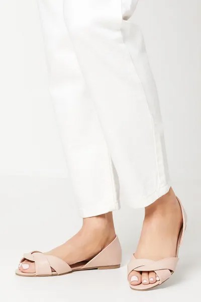 Faith: балетки Maddie с открытым носком Dorothy Perkins, розовый
