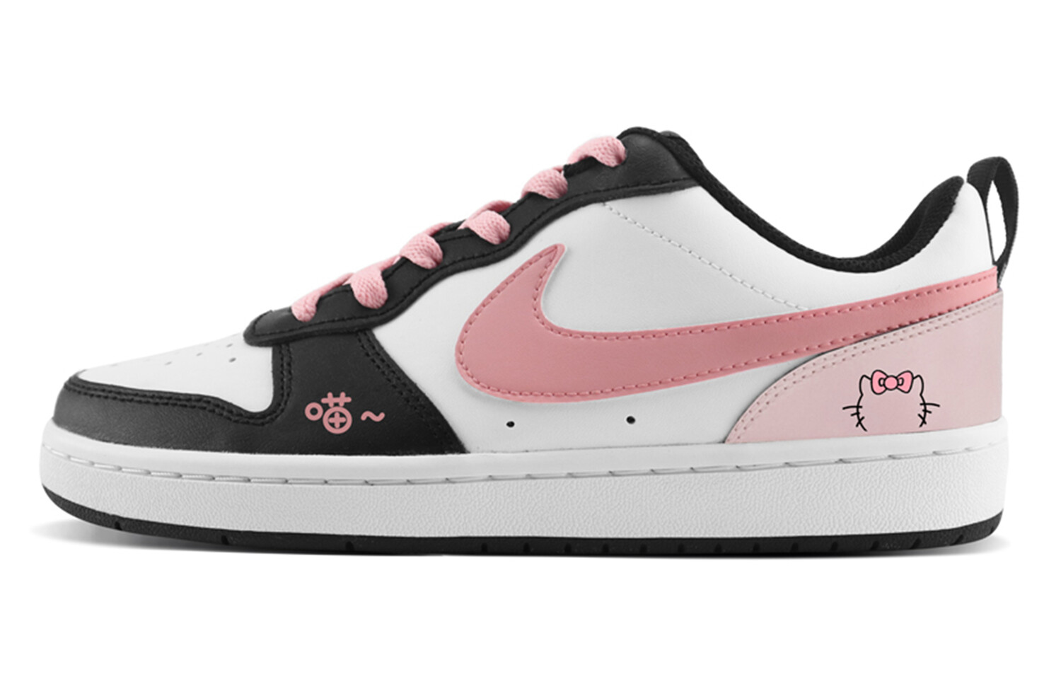Кроссовки Nike Court Borough Skateboarding Shoes Women's Low-top Black/pink, черный/розовый