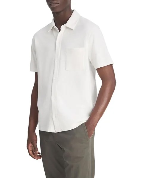 Рубашка Vince Sueded Jersey S/S Button Down, цвет Optic White