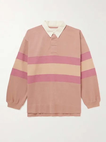 Рубашка поло из органического хлопкового джерси со вставками STORY MFG., розовый