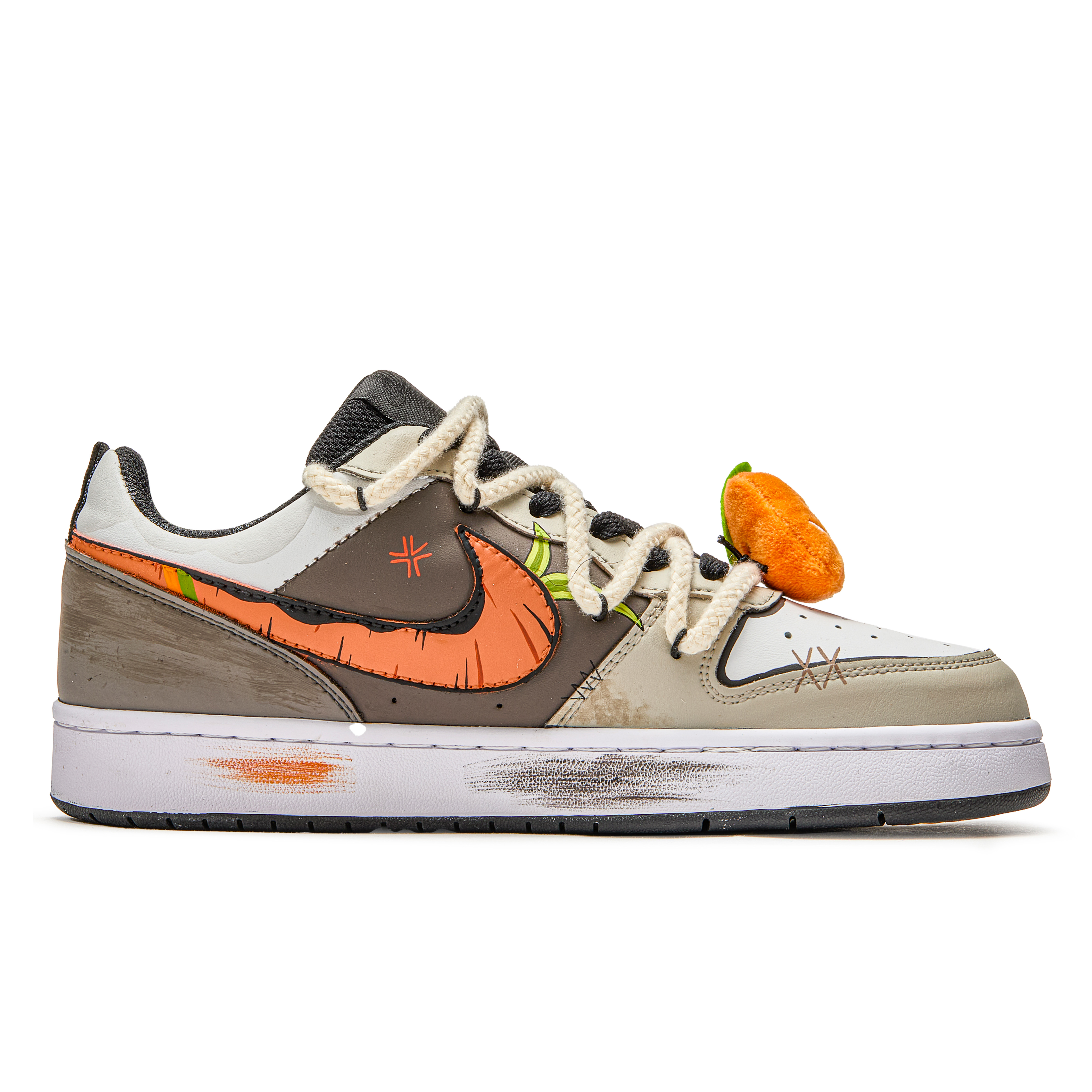 Кроссовки Nike Court Borough Skateboarding Shoes Women's Low-top Gray/Orange, синий