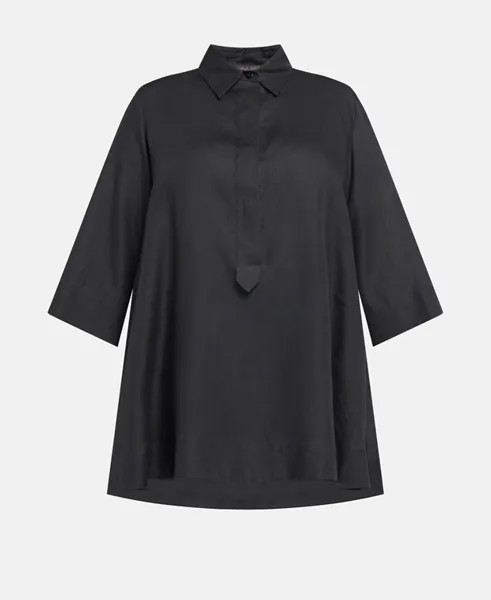 Льняная блузка-рубашка Marina Rinaldi, черный