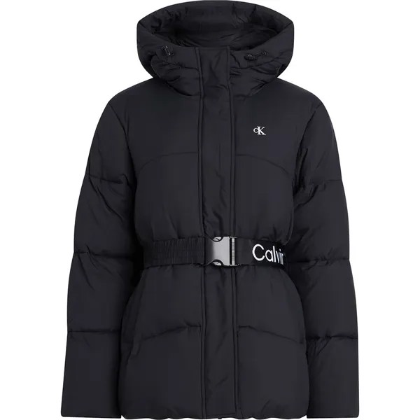 Куртка Calvin Klein Jeans Logo Belt Puffer, черный