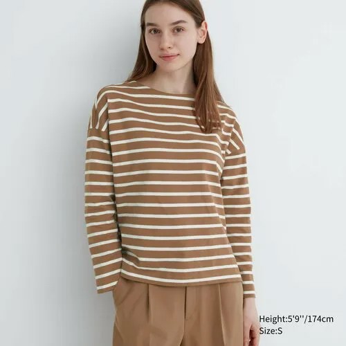 Лонгслив Uniqlo, размер XS, коричневый