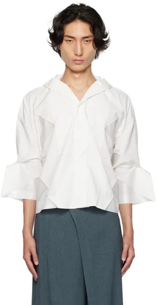 Белая стандартная рубашка 132 5. ISSEY MIYAKE