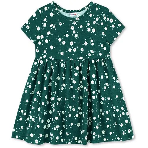Платье YOULALA, хлопок нарядное, размер 104-110(60), зеленый