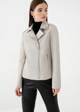 Кожаная куртка женская ZARINA 1123452132 серая 46