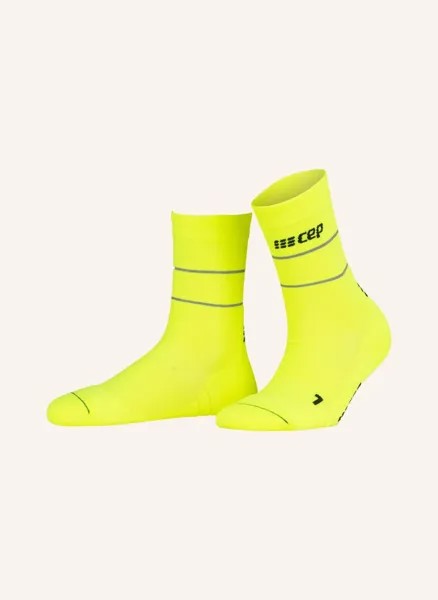 Носки для бега reflective compression mid cut Cep, желтый