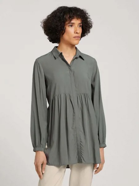 Рубашка женская TOM TAILOR 1028879 зеленая 34 DE