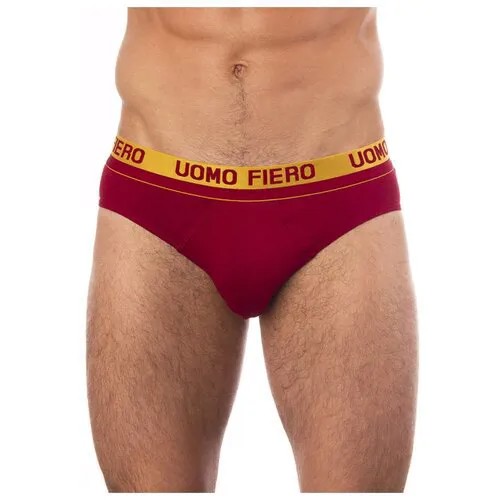 Uomo Fiero Трусы слипы с профилированным гульфиком 034FS, размер 52, красный