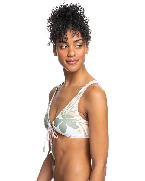Топ бикини Roxy Beach Classics Bralette Bikini Top, цвет Bright White Subtly Salty Flat