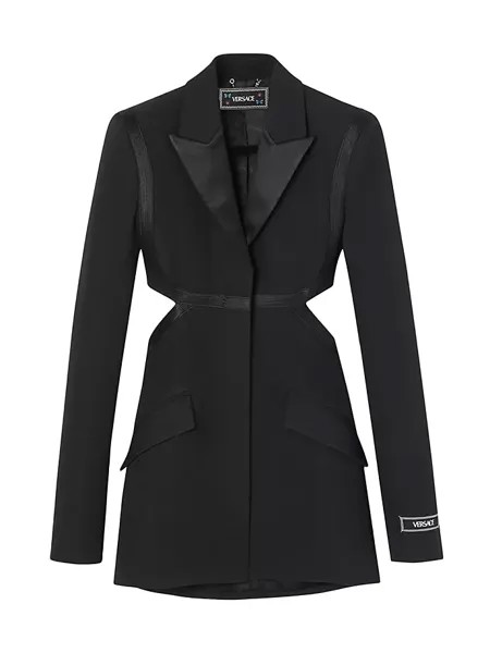 Шерстяная куртка с вырезами Versace, черный