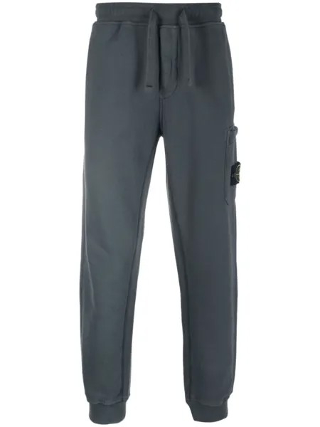 Stone Island спортивные брюки с нашивкой-логотипом, синий
