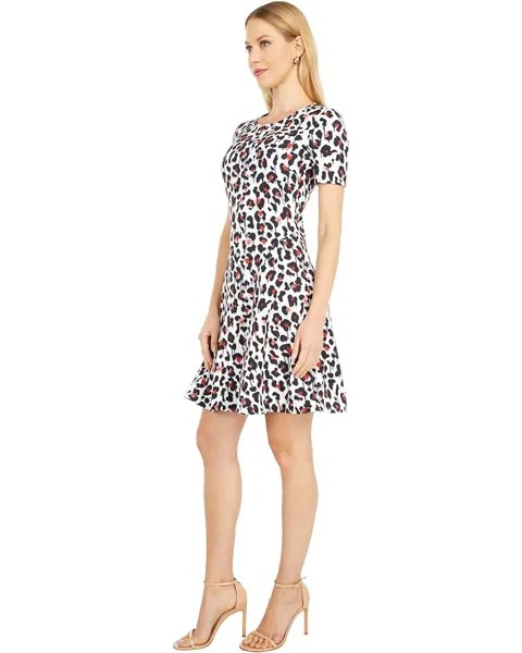 Платье Boutique Moschino Cheetah Print Dress, белый мульти