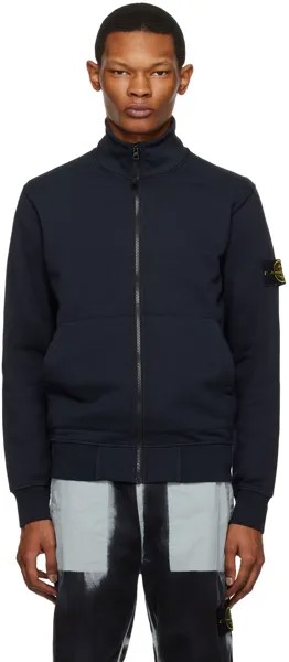 Темно-синий свитер с нашивками Stone Island, цвет Navy