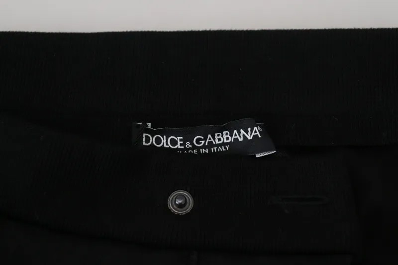 Элегантные брюки-джоггеры Dolce & Gabbana из роскошной мужской смеси шерсти, черный