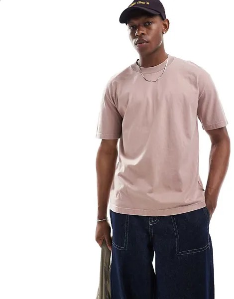 Футболка свободного кроя Hollister – (розовый/коричневый)