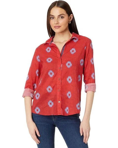 Рубашка NIC+ZOE Indigo Medallion Crinkle Shirt, оранжевый