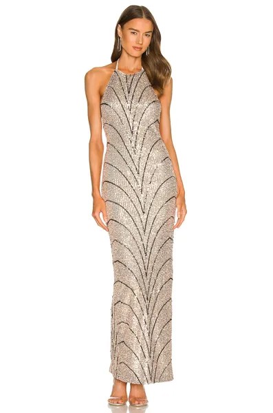 Платье Michael Costello x REVOLVE Coreen Gown, цвет Champagne & Black