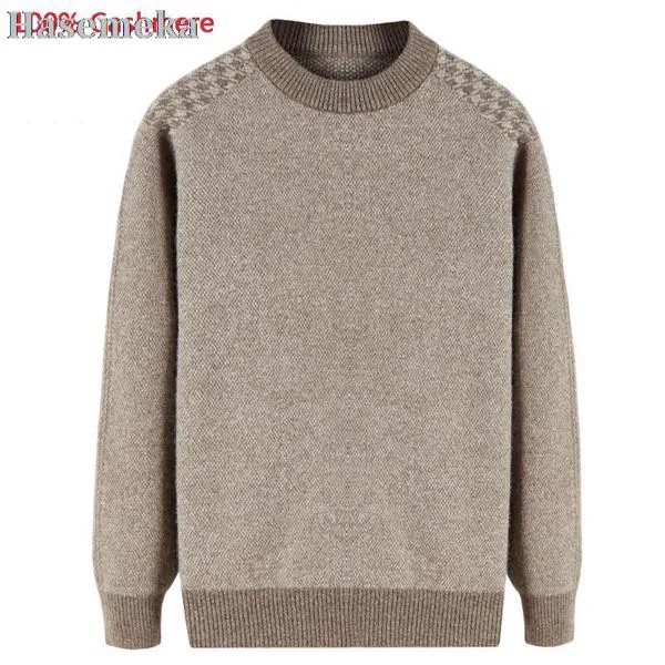 Новое поступление, высококачественный 100% чистый кашемировый мужской свитер, зимние Утепленные Повседневные пуловеры с круглым вырезом и ц...