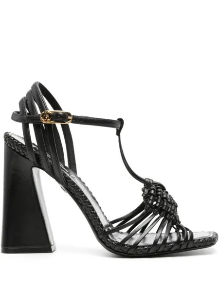 Сандалии с плетеными ремешками Roberto Cavalli, черный