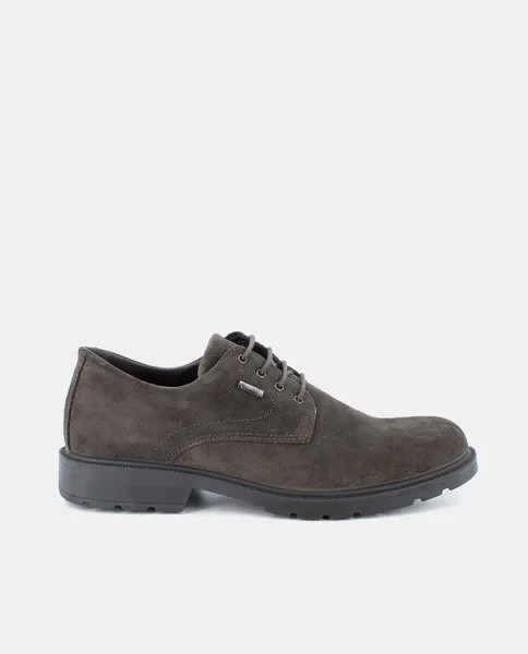 Мужские замшевые туфли на шнуровке с гортексом и нескользящей подошвой Igi&Co, темно коричневый