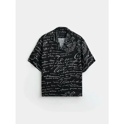 Рубашка Stampd, Black Wave Camp Collar Buttondown, размер M, черный