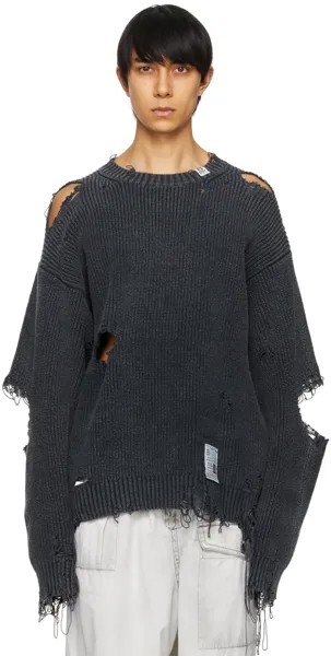 Черный отбеленный свитер Miharayasuhiro