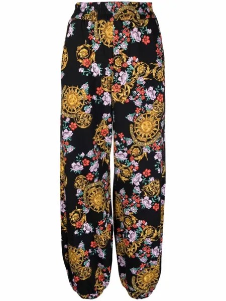 Versace Jeans Couture брюки Sun Flower Garland, черный