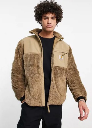 Коричневая трикотажная куртка с отделкой из флиса Carhartt WIP Jackson-Коричневый цвет