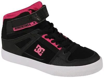 Детские высокие эластичные туфли DC Pure — черный/розовый/черный – новый