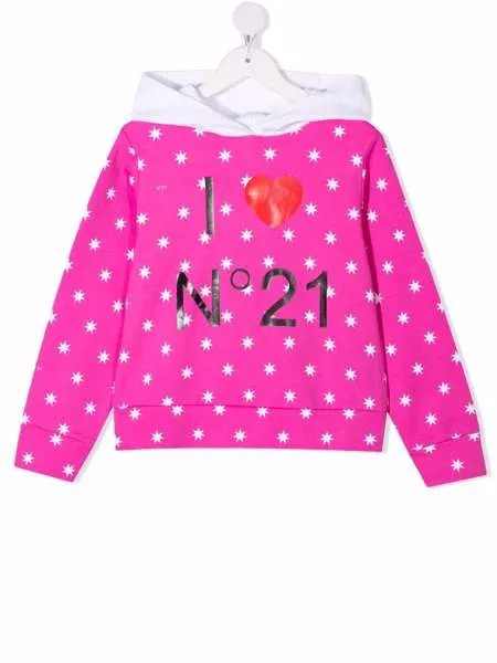 Nº21 Kids худи с принтом