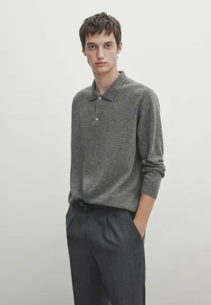 Футболка с длинным рукавом Massimo Dutti, серая