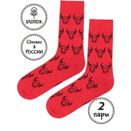 Носки Kingkit, 2 пары, размер 36-41, красный, серый, черный