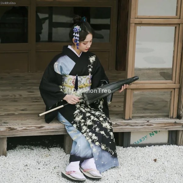 2021 традиционный японский косплей аниме Лолита костюм кимоно платье для женщин Сакура юката пачка каваи девушка хаори вечернее платье