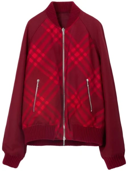 Burberry двусторонний бомбер в клетку, красный