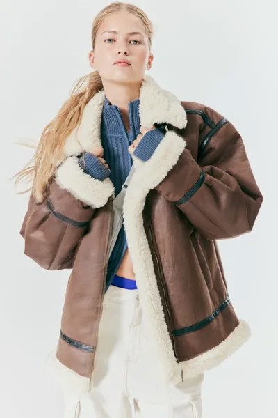 Куртка оверсайз на плюшевой подкладке H&M