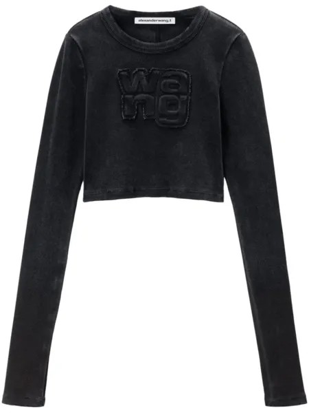 Alexander Wang лонгслив с логотипом, черный