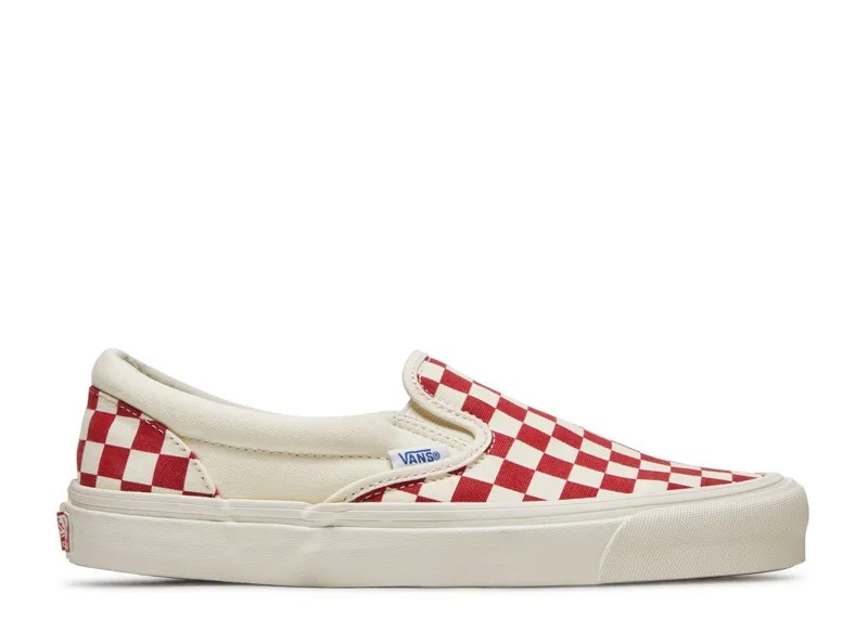 Кроссовки Vans Og Classic Slip-On Lx 'Red Checkerboard', белый