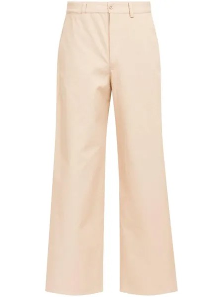 MM6 Maison Margiela габардиновые брюки широкого кроя, нейтральный цвет