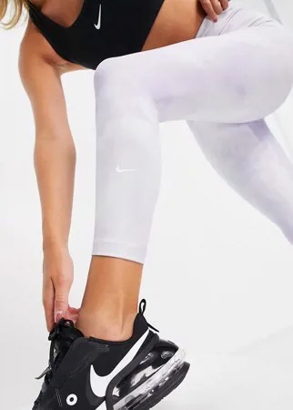 Сиреневые укороченные леггинсы с принтом тай-дай Nike Training Icon Clash One Sculpt-Голубой
