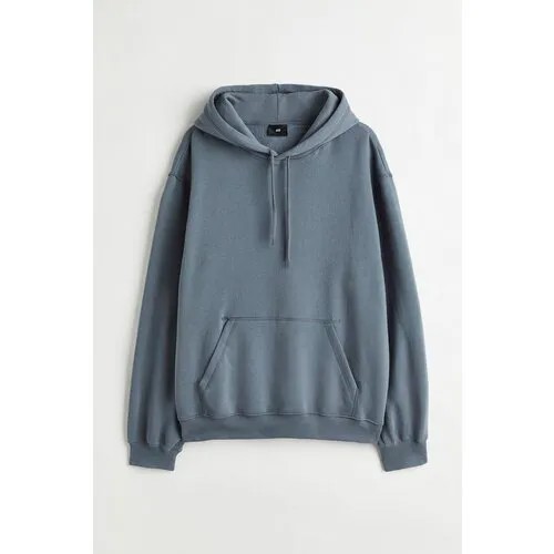 Худи H&M Relaxed Fit Hoodie, размер XS, серый