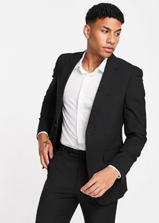 Черный узкий пиджак из переработанного полиэстера Burton Essential-Черный цвет