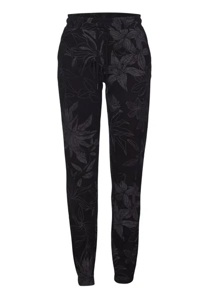 Спортивные брюки LASCANA Lounge, цвет schwarz allover gemustert