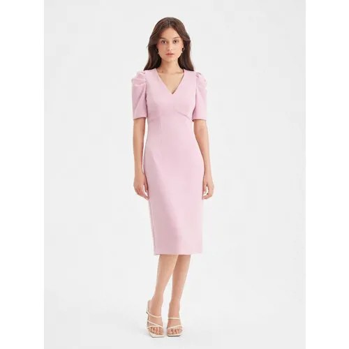 Платье-футляр The Robe, вискоза, в классическом стиле, прилегающее, размер L, розовый