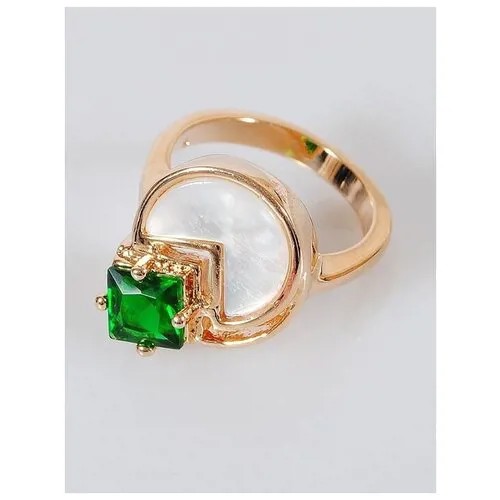 Кольцо помолвочное Lotus Jewelry, перламутр, размер 16, белый