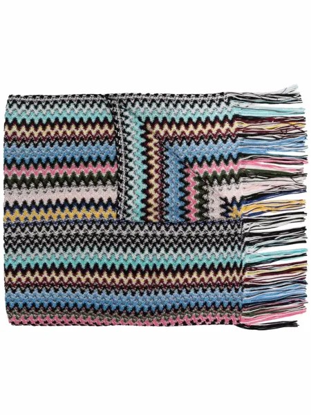 M Missoni шарф с бахромой